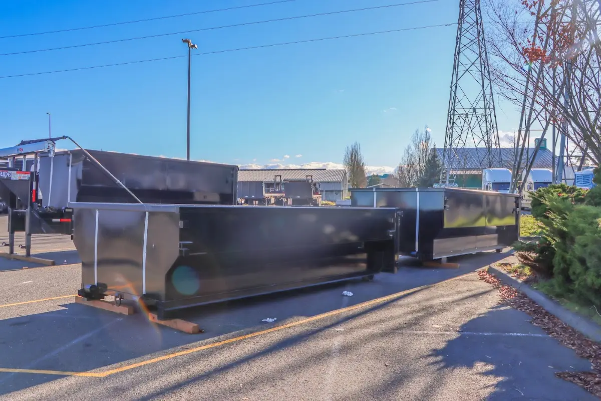 Roll-off dumpster ready for waste disposal at job site for 15 Yard Dumpster Rental in Downers Grove
